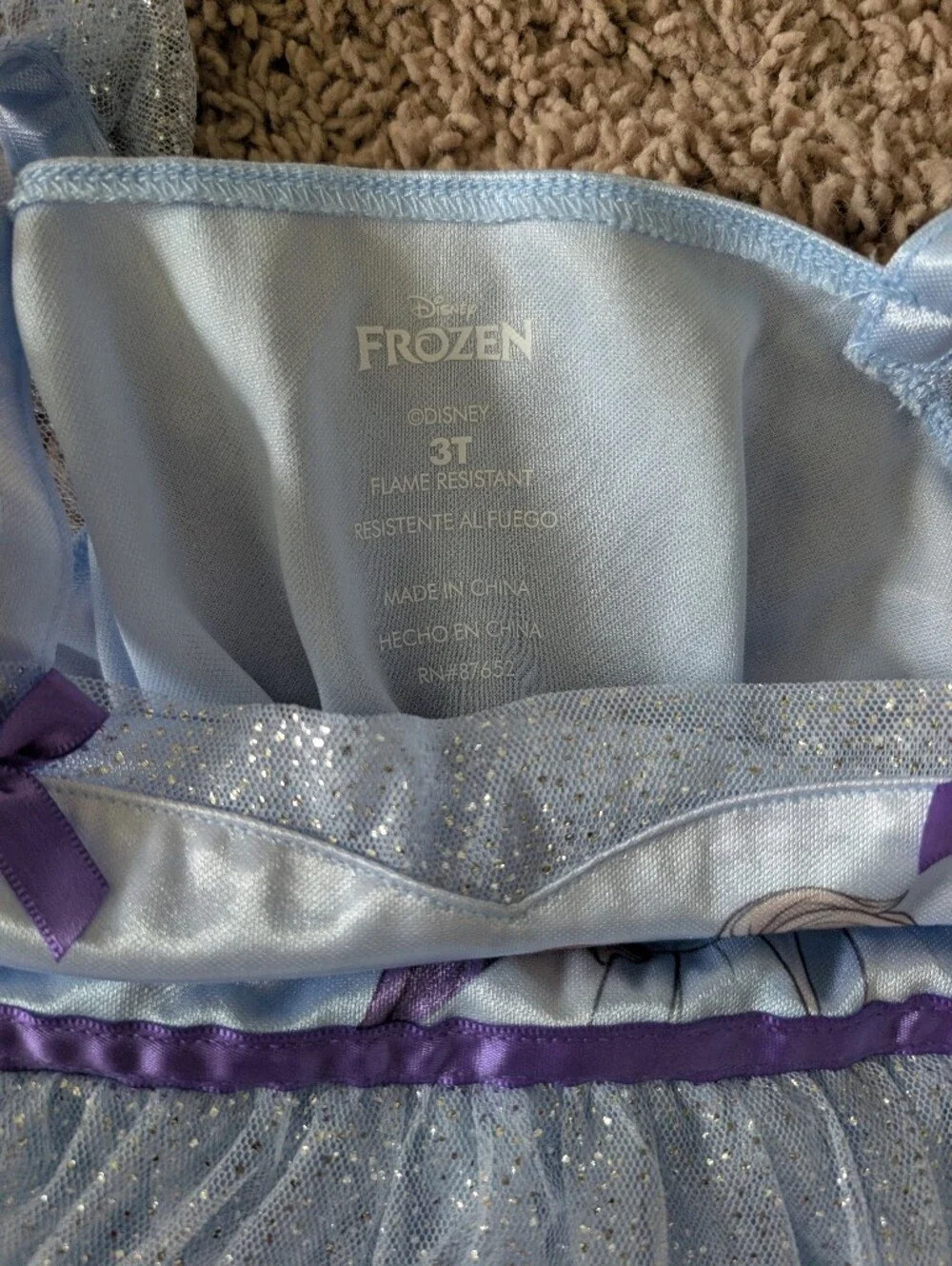 Disney Light Blue and Purple Sparkle Girls' Dress
